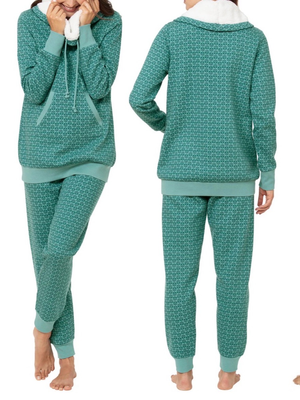 Pajamagram Set sweatpants & shearling rollneck sweatshirt 3x